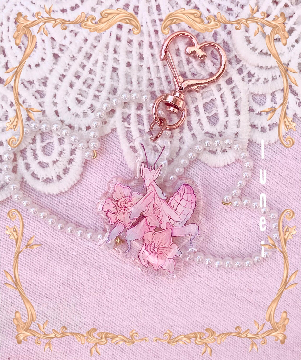 Orchid Mantis Keychain